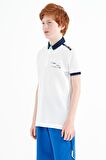 Beyaz Baskı Detaylı Standart Kalıp Polo Yaka Erkek Çocuk T-Shirt - 11140 | 3-4 Yaş