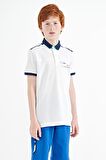 Beyaz Baskı Detaylı Standart Kalıp Polo Yaka Erkek Çocuk T-Shirt - 11140 | 3-4 Yaş