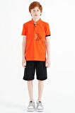 Portakal Ön Cep Detaylı Baskılı Standart Kalıp Polo Yaka Erkek Çocuk T-Shirt - 11102 | 11-12 Yaş