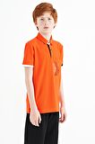 Portakal Ön Cep Detaylı Baskılı Standart Kalıp Polo Yaka Erkek Çocuk T-Shirt - 11102 | 11-12 Yaş