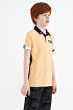 Kavun Içi Yaka Gögüs Nakış Detaylı Standart Kalıp Polo Yaka Erkek Çocuk T-Shirt - 11139