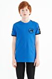 Saks Omuz Baskı Detaylı Standart Kalıp O Yaka Erkek Çocuk T-Shirt - 11121 | 14-15 Yaş