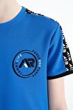 Saks Omuz Baskı Detaylı Standart Kalıp O Yaka Erkek Çocuk T-Shirt - 11121 | 14-15 Yaş