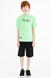Neon Yeşil Kanguru Cepli Kapüşonlu Oversize Erkek Çocuk T-Shirt - 11160 | 7-8 Yaş