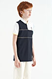 Lacivert Renk Bloklu Nakış Yazı Detaylı Standart Kalıp Polo Yaka Erkek Çocuk T-Shirt - 11109 | 4-5 Yaş