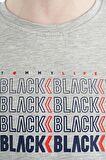 Gri Melanj Yazı Baskılı O Yaka Standart Kalıp Erkek Çocuk T-Shirt - 11149