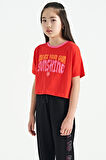 Fiesta Renkli Yazı Baskılı O Yaka Oversize  Kısa Kollu Kız Çocuk T-Shirt - 75111 | 7-8 Yaş
