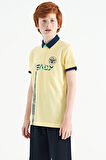 Sarı Yazı Baskı Desenli Standart Kalıp Polo Yaka Erkek Çocuk T-Shirt - 11143 | 6-7 Yaş
