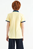 Sarı Yazı Baskı Desenli Standart Kalıp Polo Yaka Erkek Çocuk T-Shirt - 11143 | 6-7 Yaş