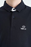 Lacivert Kol Baskı Detaylı Standart Kalıp Polo Yaka Erkek Çocuk T-Shirt - 11093 | 4-5 Yaş