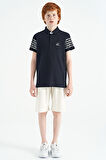 Lacivert Kol Baskı Detaylı Standart Kalıp Polo Yaka Erkek Çocuk T-Shirt - 11093 | 4-5 Yaş