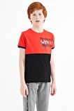 Fiesta Baskı Detaylı Renk Bloklu Standart Kalıp O Yaka Erkek Çocuk T-Shirt - 11107 | 12-13 Yaş