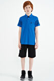 Saks Kol Baskı Detaylı Standart Kalıp Polo Yaka Erkek Çocuk T-Shirt - 11093 | 6-7 Yaş