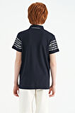 Lacivert Kol Baskı Detaylı Standart Kalıp Polo Yaka Erkek Çocuk T-Shirt - 11093 | 9-10 Yaş