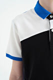 Saks Renk Bloklu Nakış Detaylı Standart Kalıp Polo Yaka Erkek Çocuk T-Shirt - 11088 | 14-15 Yaş