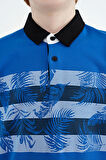 Saks Baskı Detaylı Standart Kalıp Polo Yaka  Erkek Çocuk T-Shirt - 11101 | 10-11 Yaş