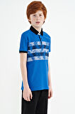 Saks Baskı Detaylı Standart Kalıp Polo Yaka  Erkek Çocuk T-Shirt - 11101 | 10-11 Yaş