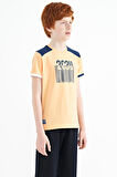 Kavun Içi Baskı Detaylı O Yaka Standart Kalıp Erkek Çocuk T-Shirt - 11157