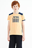 Kavun Içi Baskı Detaylı O Yaka Standart Kalıp Erkek Çocuk T-Shirt - 11157