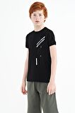 Siyah Baskı Detaylı O Yaka Standart Kalıp Erkek Çocuk T-Shirt - 11131 | 9-10 Yaş