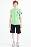 Neon Yeşil Baskı Detaylı O Yaka Standart Kalıp Erkek Çocuk T-Shirt - 11131 | 14-15 Yaş