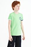 Neon Yeşil Baskı Detaylı O Yaka Standart Kalıp Erkek Çocuk T-Shirt - 11131 | 14-15 Yaş