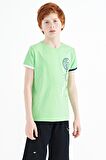 Neon Yeşil Baskı Detaylı O Yaka Standart Kalıp Erkek Çocuk T-Shirt - 11131 | 14-15 Yaş