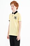 Sarı Kol Gögüs Nakış Detaylı Standart Kalıp Polo Yaka Erkek Çocuk T-Shirt - 11086 | 14-15 Yaş