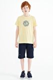 Sarı Nakış İşleme Detaylı O Yaka Standart Kalıp Erkek Çocuk T-Shirt - 11115 | 12-13 Yaş
