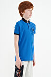 Saks Kol Ucu Renkli Logo Nakışlı Standart Kalıp Polo Yaka Erkek Çocuk T-Shirt - 11138 | 12-13 Yaş