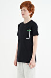 Lacivert Cep Detaylı O Yaka Standart Kalıp Erkek Çocuk T-Shirt - 11120 | 10-11 Yaş