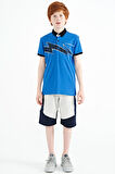 Saks Baskı Detaylı Standart Kalıp Polo Yaka Erkek Çocuk T-Shirt - 11154 | 8-9 Yaş