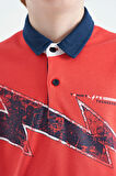 Coral Baskı Detaylı Standart Kalıp Polo Yaka Erkek Çocuk T-Shirt - 11154 | 14-15 Yaş