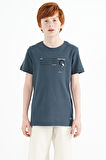 Orman Yeşili Baskı Detaylı O Yaka Standart Kalıp Erkek Çocuk T-Shirt - 11145 | 9-10 Yaş