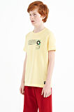 Sarı Baskı Detaylı O Yaka Standart Kalıp Erkek Çocuk T-Shirt - 11145 | 3-4 Yaş
