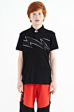 Siyah Baskı Detaylı Standart Kalıp Polo Yaka Erkek Çocuk T-Shirt - 11154 | 9-10 Yaş