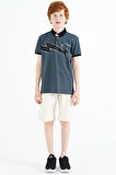 Orman Yeşili Baskı Detaylı Standart Kalıp Polo Yaka Erkek Çocuk T-Shirt - 11154 | 14-15 Yaş