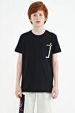 Lacivert Cep Detaylı O Yaka Standart Kalıp Erkek Çocuk T-Shirt - 11120 | 11-12 Yaş