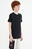 Lacivert Cep Detaylı O Yaka Standart Kalıp Erkek Çocuk T-Shirt - 11120 | 11-12 Yaş