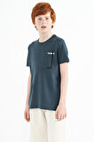 Orman Yeşili Cep Detaylı O Yaka Standart Kalıp Erkek Çocuk T-Shirt - 11120 | 3-4 Yaş