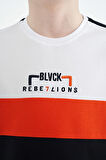 Lacivert Renk Geçişli Nakışlı Oversize Erkek Çocuk T-Shirt - 11159 | 10-11 Yaş
