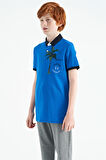 Saks Baskılı Cep Detaylı Standart Kalıp Polo Yaka Erkek Çocuk T-Shirt - 11144 | 11-12 Yaş