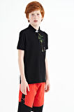 Siyah Baskılı Cep Detaylı Standart Kalıp Polo Yaka Erkek Çocuk T-Shirt - 11144 | 14-15 Yaş
