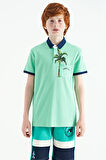 Su Yeşili Baskılı Cep Detaylı Standart Kalıp Polo Yaka Erkek Çocuk T-Shirt - 11144 | 6-7 Yaş