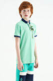 Su Yeşili Baskılı Cep Detaylı Standart Kalıp Polo Yaka Erkek Çocuk T-Shirt - 11144 | 6-7 Yaş