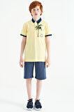 Sarı Baskılı Cep Detaylı Standart Kalıp Polo Yaka Erkek Çocuk T-Shirt - 11144 | 12-13 Yaş