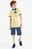 Sarı Baskılı Cep Detaylı Standart Kalıp Polo Yaka Erkek Çocuk T-Shirt - 11144 | 12-13 Yaş