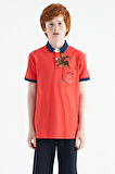 Coral Baskılı Cep Detaylı Standart Kalıp Polo Yaka Erkek Çocuk T-Shirt - 11144 | 8-9 Yaş