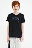 Lacivert Baskı Detaylı O Yaka Standart Kalıp Erkek Çocuk T-Shirt - 11145 | 12-13 Yaş