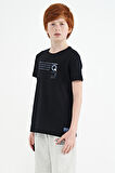 Lacivert Baskı Detaylı O Yaka Standart Kalıp Erkek Çocuk T-Shirt - 11145 | 12-13 Yaş